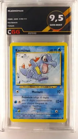 Carte pokemon Kaiminus (NG 80) Neo Genesis - CGG 9.5 FRANCAIS 25270103 - Image 1