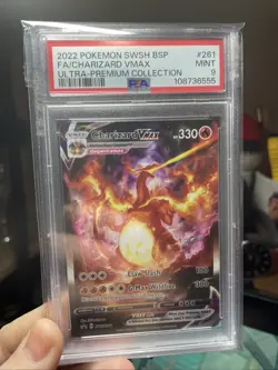 2022 POKEMON SWSH BLACK STAR PROMO #261 FULL ART/CHARIZARD VMAX PSA 9 Nintendo! - Image 2