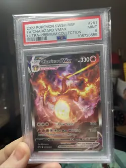 2022 POKEMON SWSH BLACK STAR PROMO #261 FULL ART/CHARIZARD VMAX PSA 9 Nintendo! - Image 3