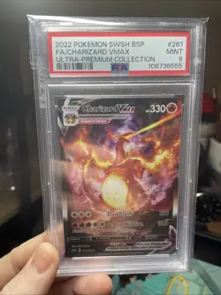 2022 POKEMON SWSH BLACK STAR PROMO #261 FULL ART/CHARIZARD VMAX PSA 9 Nintendo! - Image 5