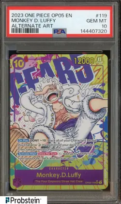 One Piece OP05-119 Luffy SEC Alternate Alt Art Parallel English ENG Foil PSA 10 - Image 1
