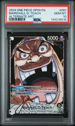 2024 One Piece OP09 EN Marshall D Teach Alternate Art #081 PSA 10 GEM MINT - Image 1