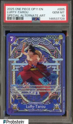 2025 One Piece OP11 En Luffy Tarou Special Alternate Art #005 PSA 10 Gem Mint - Image 1