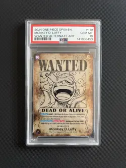Monkey D Luffy OP05-119 SP Wanted One Piece - PSA 10 Gem Mint - Image 1