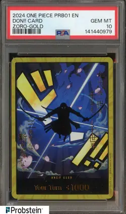 One Piece DON!! Roronoa Zoro Gold Foil PSA 10 - PRB-01 Gem Mint 10 - Image 1