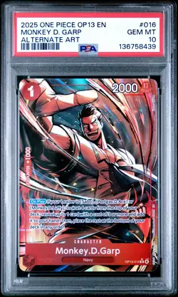 2025 ONE PIECE OP13-CARRYING ON HIS WILL ALTERNATE ART MONKEY D. GARP PSA 10 - Image 1