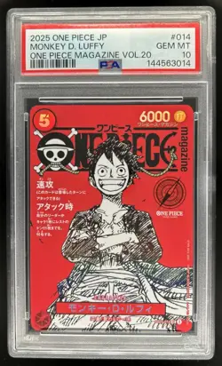 2025 One Piece Japanese Monkey D Luffy One Piece Magazine Vol 20 ST21-014 PSA 10 - Image 1
