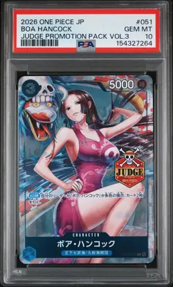 2026 ONE PIECE JAPANESE JUDGE PROMOTION PACK VOL.3 #051 BOA HANCOCK PSA 10 - Image 1
