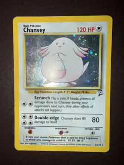 Pokemon! Chansey - Base Set 2 - Holo - 3/130- Damaged! - Image 2