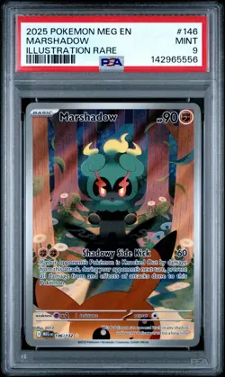 2025 Pokemon Mega Evolutions Marshadow Illustration Rare #146 PSA 9 MINT - Image 1