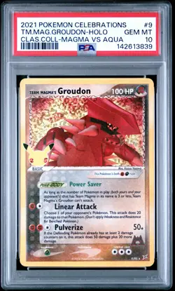 2021 POKEMON CELEBRATIONS CLASSIC COLLECTION #9 TEAM MAGMA'S GROUDON-HOLO PSA 10 - Image 1