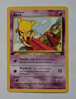 Pokemon - Abra - Team Rocket 49/82 1st Edition - Common - LP - Image 1