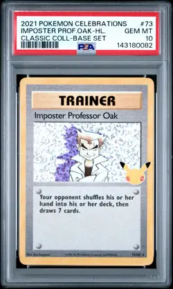 2021 POKEMON CELEBRATIONS CLASSIC COLLECTION IMPOSTER PROFESSOR OAK-HOLO PSA 10 - Image 1