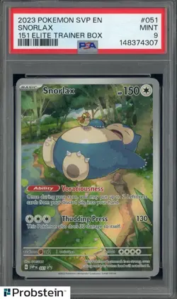 2023 Pokemon SVP En 151 Elite Trainer Box #051 Snorlax PSA 9 MINT - Image 1