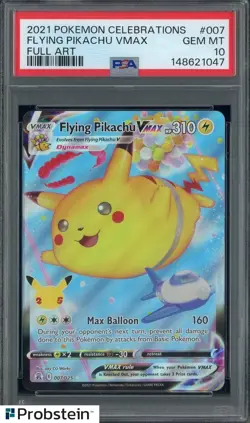 2021 Pokemon Celebrations #007 Full Art Flying Pikachu VMax PSA 10 GEM MINT - Image 1