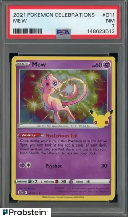 2021 Pokemon Celebrations #011 Mew PSA 7 NM - Image 1