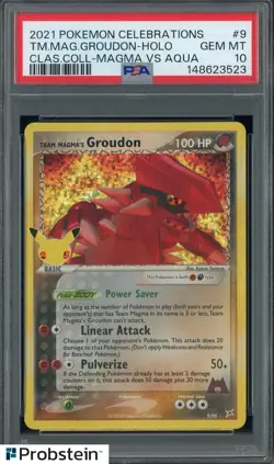 2021 Pokemon Celebrations Classic Magma VS Aqua Team Mag. Groudon Holo PSA 10 - Image 1