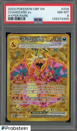 2023 Pokemon OBF En Hyper Rare #228 Charizard ex PSA 8 NM-MT - Image 1