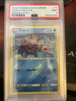 2019 Pokemon Hidden Fates Lapras Reverse Holo - Graded PSA 9 Mint - Image 1