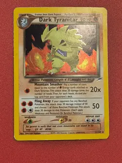 Pokemon TCG Dark Tyranitar Neo Destiny Holo Rare 11/105 HP Heavily Played - Image 1
