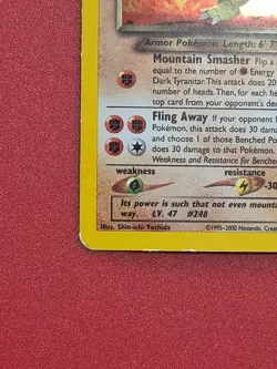 Pokemon TCG Dark Tyranitar Neo Destiny Holo Rare 11/105 HP Heavily Played - Image 2