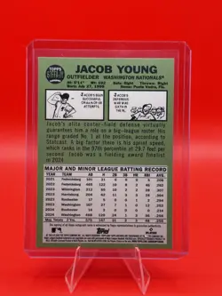 2025 Topps Archives 1967 Fan Favorites Jacob Young Nationals Red Foil Auto /5 - Image 2
