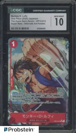 2025 One Piece Japanese OP14-013 Monkey D Luffy Alternate Art SR CCG 10 - Image 1