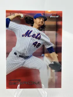 2016 Topps Finest #61 Jacob deGrom Red /5 New York Mets A59 - Image 1
