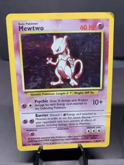 Pokemon TCG Mewtwo 2 Card Lot Base Set Holo & Black Star Promo 14 VTG 1999 WOTC - Image 2