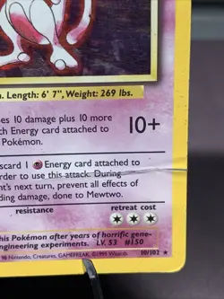 Pokemon TCG Mewtwo 2 Card Lot Base Set Holo & Black Star Promo 14 VTG 1999 WOTC - Image 3