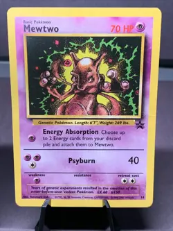 Pokemon TCG Mewtwo 2 Card Lot Base Set Holo & Black Star Promo 14 VTG 1999 WOTC - Image 5