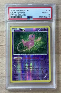 Pokemon Mew 29/124 Fates Collide Holo Rare PSA 8 2016 English Card - Image 1