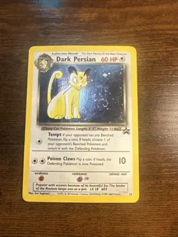 Pokemon TCG Dark Persian Promo 1999-2000 #17 Rare Holo Card HP-DAMAGED - Image 1