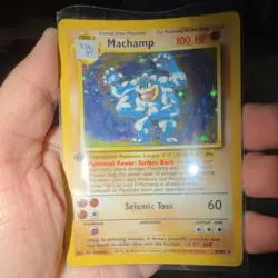 Pokemon Machamp 8/102 Base Set Holo Rare 100 HP 1st Edition Card English - Image 1