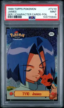 1999 TOPPS POKEMON SERIES 1 CHARACTER CARDS FOIL #TV10 JAMES PSA 9 - Image 1