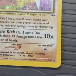 Hitmontop 3/75 Holo Rare Neo Discovery 2001 Pokemon Card HP - Image 4
