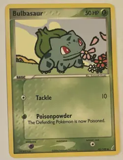 Pokemon TCG Bulbasaur EX Crystal Guardians Card 45/100 Regular Common - Image 1
