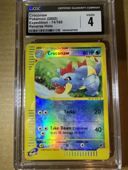 CGC 4 Croconaw Reverse Holo 74/165 Expedition Pokemon 2002 - Image 2