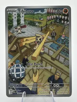 Pokemon Card Timburr 183/167 Twilight Masquerade Illustration Rare Near Mint - Image 1