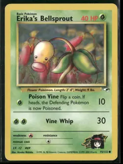 Erika's Bellsprout 75/132 Common Gym Heroes Pokemon Moderately Played - Image 1