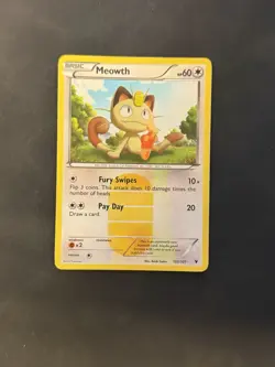 Pokemon Meowth 102/101 Noble Victories Secret Rare Holo 60 HP Basic 2011 English - Image 1