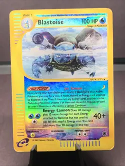 Pokemon TCG Blastoise 37/165 Reverse Holo Rare Expedition Base Set 2002 VTG WOTC - Image 1