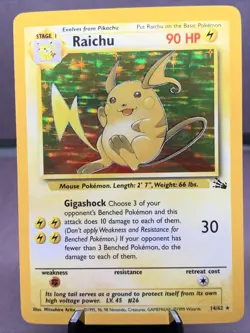 Pokemon TCG Raichu 14/62 Fossil Set 1999 Holo Rare Unlimited VTG WOTC - Image 1
