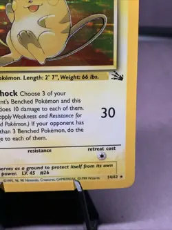 Pokemon TCG Raichu 14/62 Fossil Set 1999 Holo Rare Unlimited VTG WOTC - Image 4