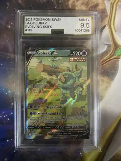 Pokemon TCG Golurk V Evolving Skies 182/203 Alt Art AGS 9.5 - Image 1