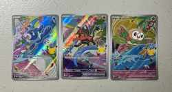 Rowlet Litten Popplio 30th Promo Set 43 44 45 Pokemon TCG First Partner - Image 1