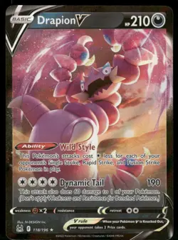 Pokemon Cards Drapion V 118/196 Lost Origin Holo V Rare NM - Image 1