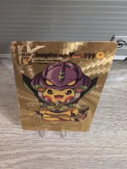 Pikachu Neon Genesis Evangelion Gold Foil Cosplay Pokemon Card Doujin 2023 EVA - Image 4