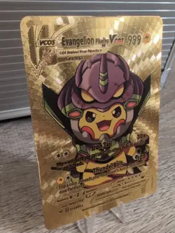 Pikachu Neon Genesis Evangelion Gold Foil Cosplay Pokemon Card Doujin 2023 EVA - Image 5