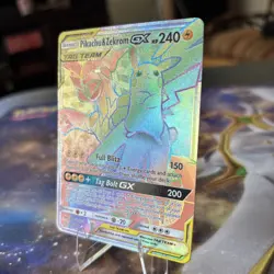 Pokemon Pikachu & Zekrom GX Team Up Card 184/181 Secret Rare SM Rainbow Holo - Image 2